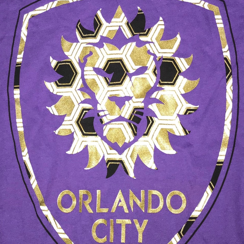ORLANDO CITY SC LIONS TShirt Sz M Purple Gold Blk